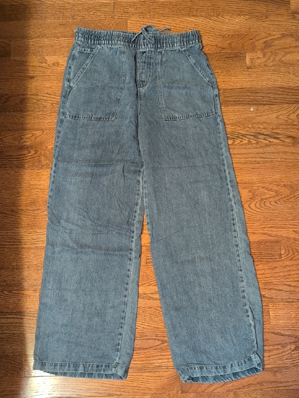 Thread & Supply Women's Wide-Leg Washed Blue Jeans